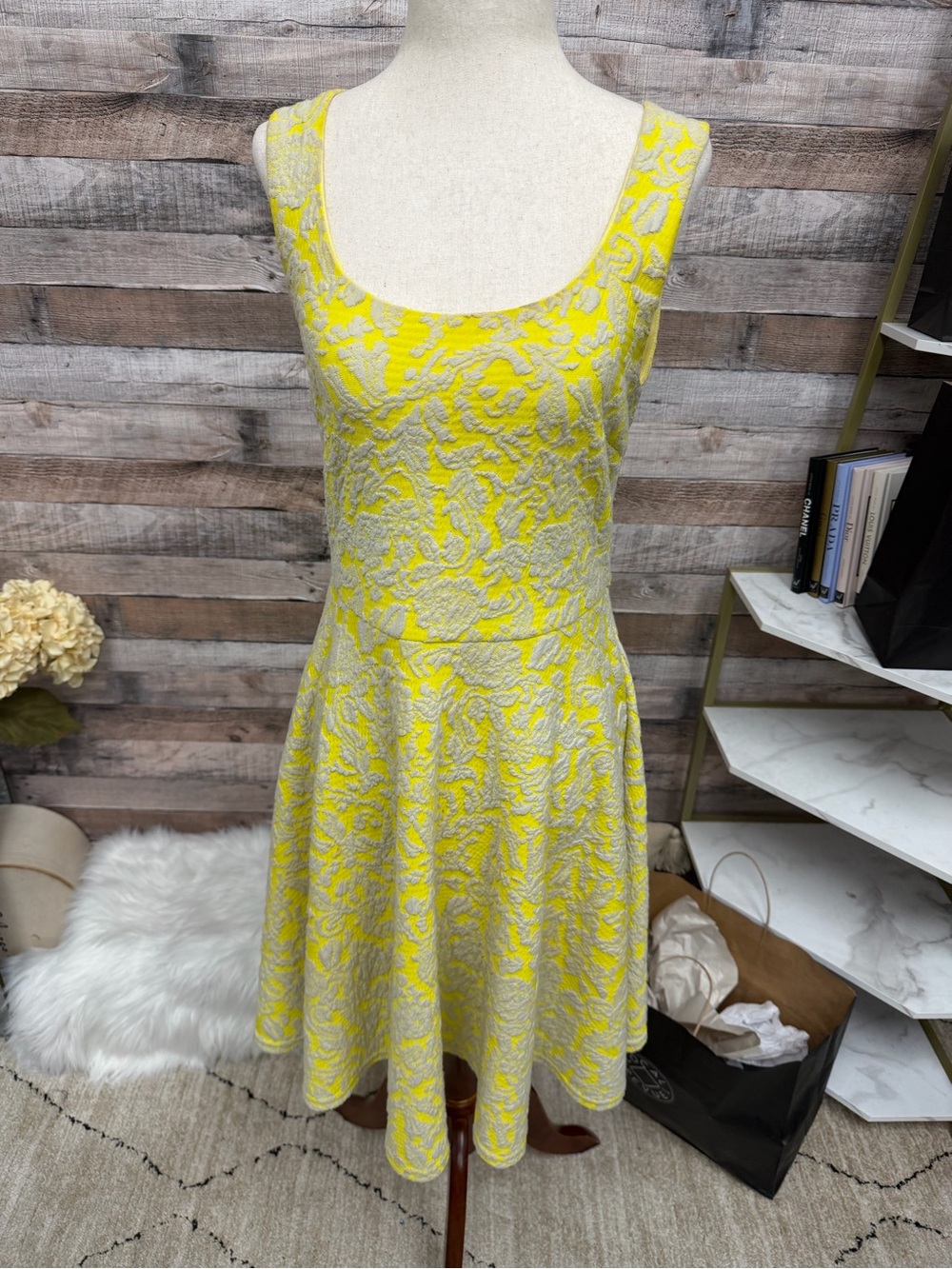 Brixon Ivy Jacquard Textured Knit Sleeveless Dress M
